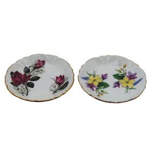 Sovereign House Fine Bone China Porcelain Floral Butter Pats England Set Of 2